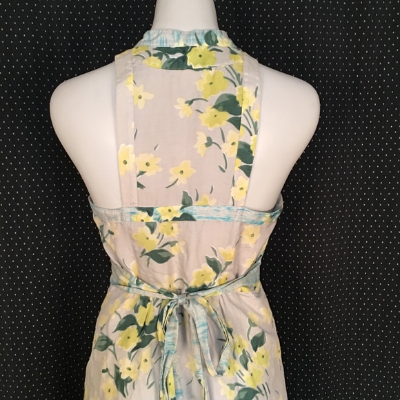 Maeve Anthropologie Yellow Floral Cream Dress Sz 4 - Picture 5 of 7